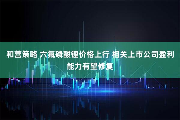 和营策略 六氟磷酸锂价格上行 相关上市公司盈利能力有望修复