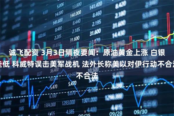 诚飞配资 3月3日隔夜要闻：原油黄金上涨 白银走低 科威特误击美军战机 法外长称美以对伊行动不合法